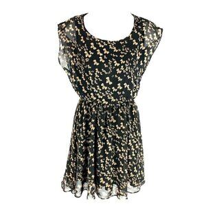 Lush Sheer Black & Tan Dress Bow Design